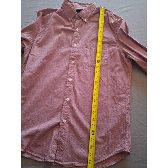 J. Crew Mercantile Flex Maroon White Plaid Button-Up Shirt Size Medium, Mens M - Picture 2 of 7